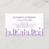 ラベンダーと蝶の水色 名刺 (裏面)