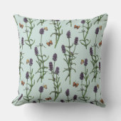 ラベンダーと蝶の海のガラス クッション (正面)