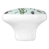 ラベンダーと蝶の海のガラス セラミックノブ (側面)