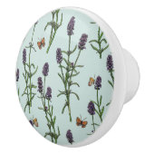 ラベンダーと蝶の海のガラス セラミックノブ (右)