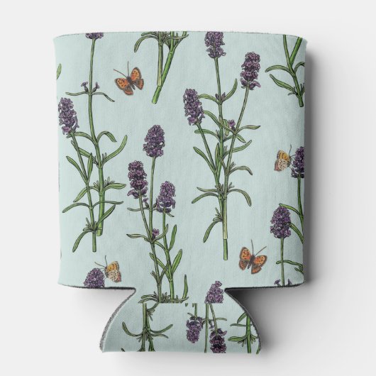 ラベンダーと蝶の海のガラス 缶クーラー (裏面)