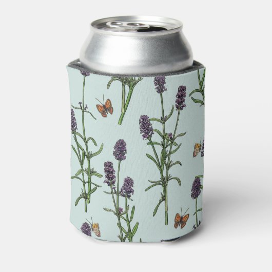 ラベンダーと蝶の海のガラス 缶クーラー (缶裏面)