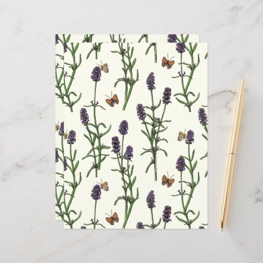 ラベンダーと蝶オフ白 (正面/裏面インサイチュ)