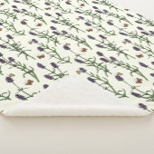 ラベンダーと蝶オフ白 シェルパブランケット (3/4)