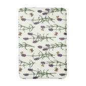 ラベンダーと蝶オフ白 バスマット (正面縦)