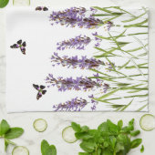 ラベンダーと蝶 キッチンタオル (折り畳み)