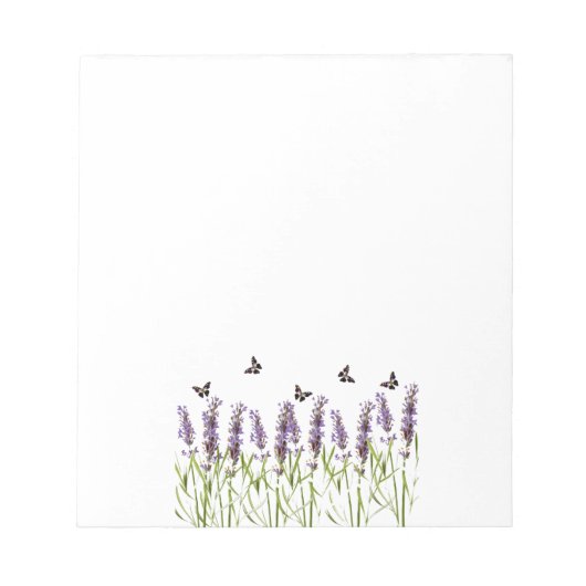 ラベンダーと蝶 ノートパッド (正面)