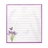ラベンダーと蝶 ノートパッド (正面)