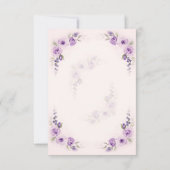 ラベンダーと赤面バラウェディングRSVPカード 出欠カード (裏面)