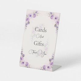 ラベンダーと赤面バラ結婚ズ 台座サイン