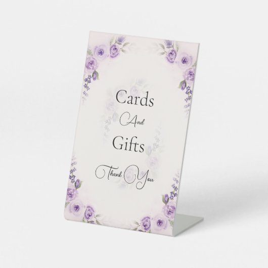 ラベンダーと赤面バラ結婚ズ 台座サイン (正面)