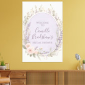 ラベンダーと赤面フローラウェルカムサイン キャンバスプリント (インサイチュ (リビング))