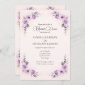ラベンダーと赤面結婚のリハーサル招待状 招待状 (正面/裏面)
