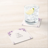 ラベンダーと赤面結婚ズスクエア紙コースター スクエアペーパーコースター (インサイチュ)