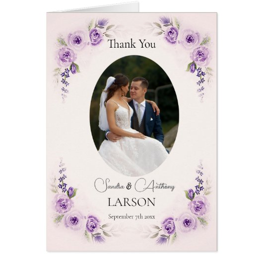 ラベンダーと赤面結婚写真 (正面)