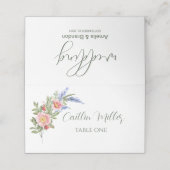 ラベンダーと野素朴花結婚の座席表 プレイスカード (外部開封)