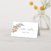 ラベンダーと野素朴花結婚の座席表 プレイスカード (正面)