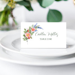 ラベンダーと野素朴花結婚の座席表 プレイスカード