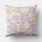 ラベンダーと金ゴールドの花柄 クッション (裏面)