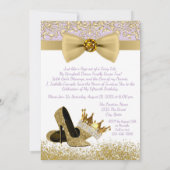 ラベンダーと金ゴールドキンセアニェラ誕生日パーティー 招待状 (裏面)