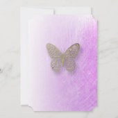 ラベンダーと金ゴールドバタフライブライダル招待状 招待状 (裏面)