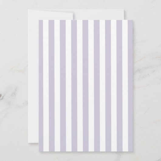 ラベンダーと金ゴールドフレームファースト聖餐式 招待状 (裏面)