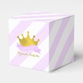 ラベンダーと金ゴールドプリンセス誕生日パーティー フェイバーボックス (正面サイド)