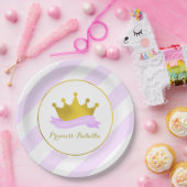 ラベンダーと金ゴールドプリンセス誕生日パーティー ペーパープレート (パーティー)