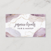 ラベンダーと金ゴールド抽象芸術シック 名刺 (正面)