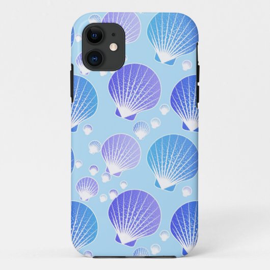 ラベンダーと青い海淡い色の貝 Case-Mate iPhoneケース (裏面)