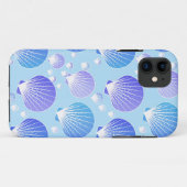 ラベンダーと青い海淡い色の貝 Case-Mate iPhoneケース (裏面(横))