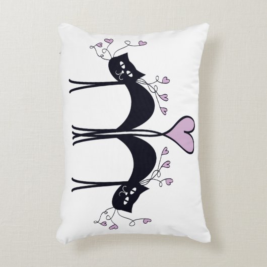 ラベンダーと黒猫アクセント枕 アクセントクッション (正面(垂直))
