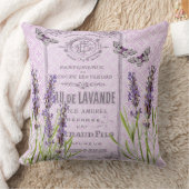 ラベンダーによっては装飾的なフランスのなヴィンテージのコラージュが開花します クッション (ブランケット)