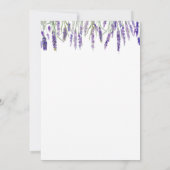 ラベンダーによって結合されるベビーシャワーおよびブライダルシャワー 招待状 (裏面)