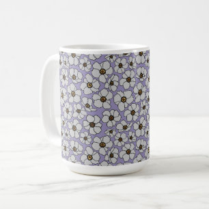 ラベンダーに咲くボホスタイルの野の花 コーヒーマグカップ
