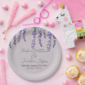 ラベンダーに咲く紫の藤エレガント花 ペーパープレート (パーティー)