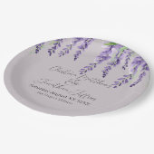 ラベンダーに咲く紫の藤エレガント花 ペーパープレート (アングル)