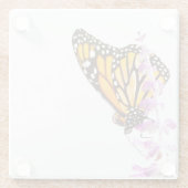 ラベンダーに覆われた（昆虫）オオカバマダラ、モナーク ガラスコースター (裏面)