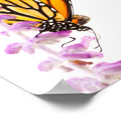 ラベンダーに覆われた（昆虫）オオカバマダラ、モナーク ポスター (角)