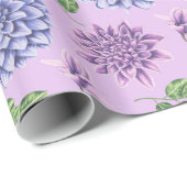 ラベンダーに青と紫の花 ラッピングペーパー (ロールコーナー)