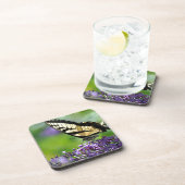 ラベンダーに黄色と黒の蝶 コースター (右側)