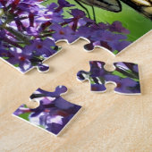 ラベンダーに黄色と黒の蝶 ジグソーパズル (側面)