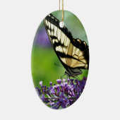 ラベンダーに黄色と黒の蝶 セラミックオーナメント (右)
