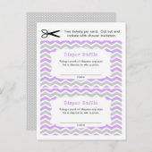 ラベンダーのおむつのラッフルのチケット、少し インビテーションポストカード (正面/裏面)