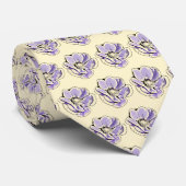 ラベンダーのアネモネのタイ ネクタイ (ロール)