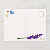 ラベンダーのアライグマ。ハッピーバレンタインデー ポストカード (裏面)