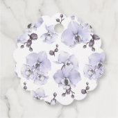 ラベンダーのオーキッド ベビー シャワー フェイバータグ (裏面)