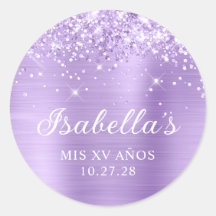 ラベンダーのグリッター箔 Mis XV Años
