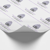 ラベンダーのケーキパーソナライズな第16誕生日 ラッピングペーパー (角)