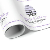 ラベンダーのケーキパーソナライズな第16誕生日 ラッピングペーパー (ロールコーナー)